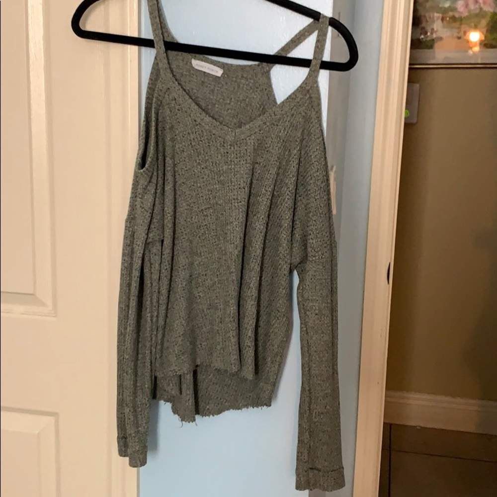 Olive off the shoulder shirt